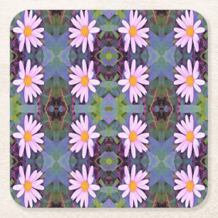 Dessous De Verre Carré Motif Fleur de marmite rose rétro