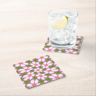 Dessous De Verre Carré Motif Fleurs Cosmos