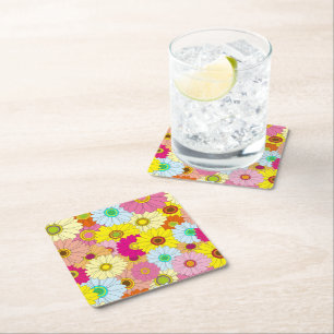 Dessous De Verre Carré motif floral