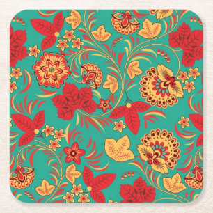 Dessous De Verre Carré Motif floral 2