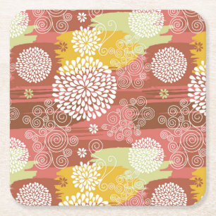 Dessous De Verre Carré Motif floral 2