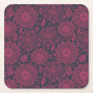 Dessous De Verre Carré Motif floral 5