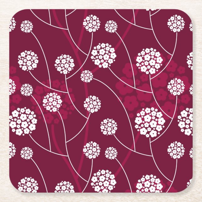 Dessous De Verre Carré Motif floral abstrait (Devant)