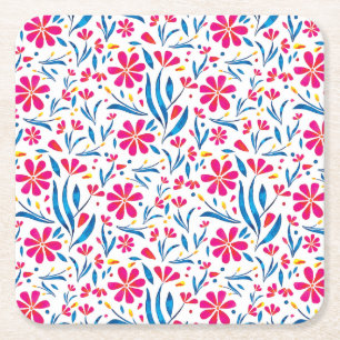 Dessous De Verre Carré Motif floral d'aquarelle
