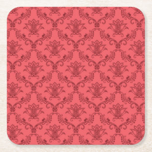 Dessous De Verre Carré Motif floral de damassé