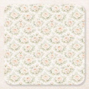 Dessous De Verre Carré Motif floral de mariage