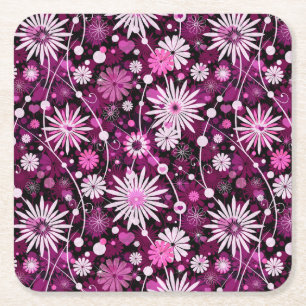 Dessous De Verre Carré Motif floral de Valentine