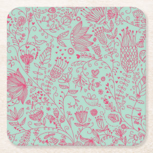 Dessous De Verre Carré Motif floral mignon d'été