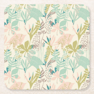 Dessous De Verre Carré Motif floral moderne