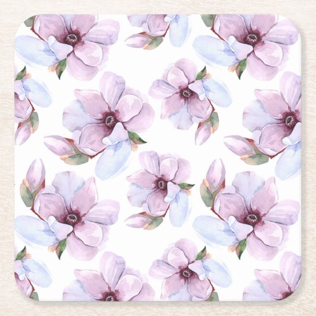 Dessous De Verre Carré Motif floral romantique (Devant)