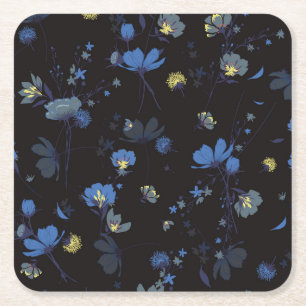 Dessous De Verre Carré Motif floral soufflé par vent