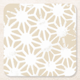 Dessous De Verre Carré Motif géométrique beige