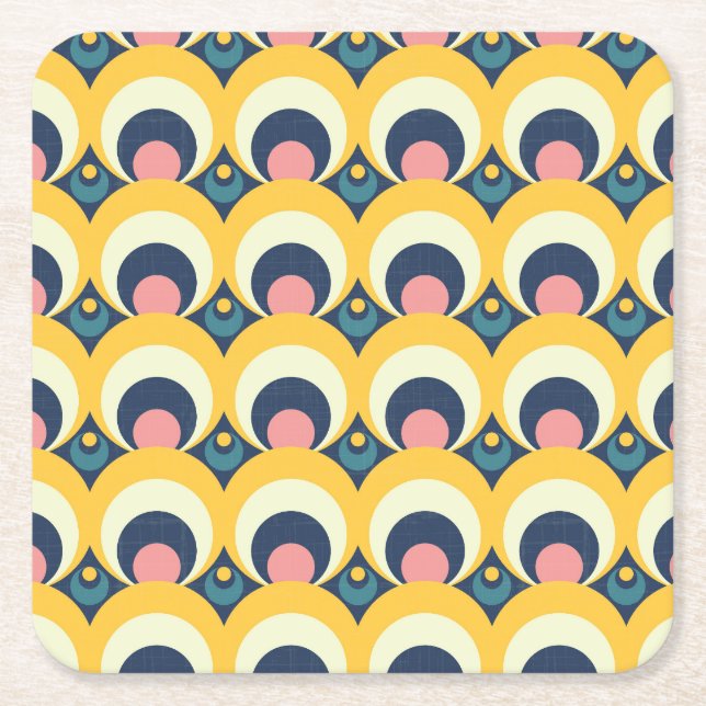 Dessous De Verre Carré Motif géométrique de cercle (Devant)