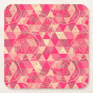 Dessous De Verre Carré Motif géométrique de fleur