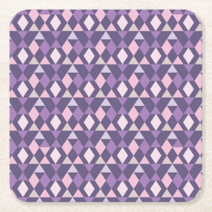 Dessous De Verre Carré Motif géométrique de l'arabe mauve