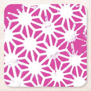 Dessous De Verre Carré Motif géométrique Fuchsia