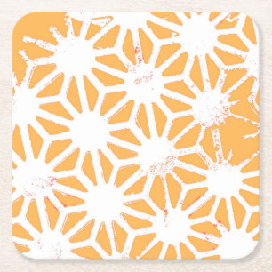 Dessous De Verre Carré Motif géométrique jaune