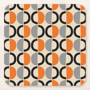 Dessous De Verre Carré Motif géométrique moderne du milieu du siècle