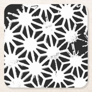 Dessous De Verre Carré Motif géométrique noir et blanc