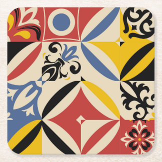 Dessous De Verre Carré Motif géométrique Rétro Seites Azulejos