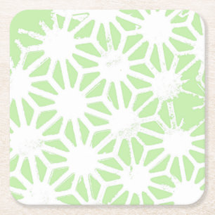 Dessous De Verre Carré Motif géométrique vert pomme