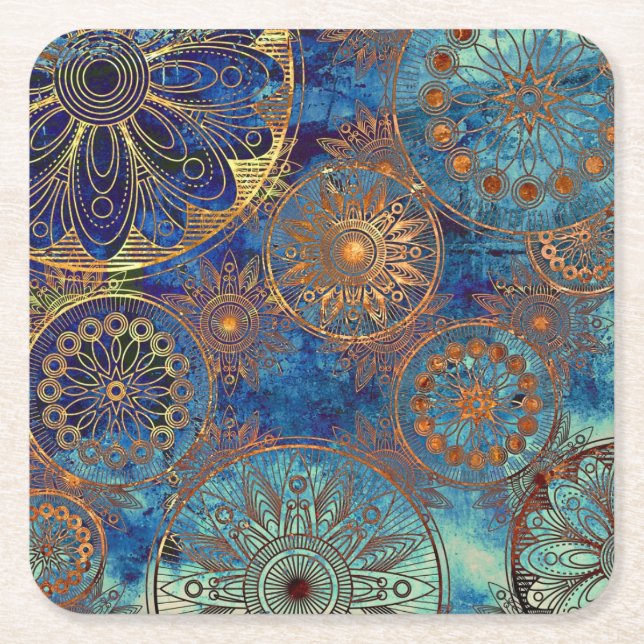 Dessous De Verre Carré Motif grunge d'art (Devant)