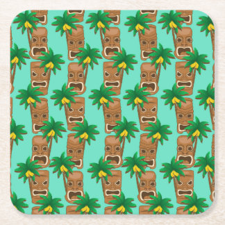 Dessous De Verre Carré Motif hawaïen de répétition de Tiki
