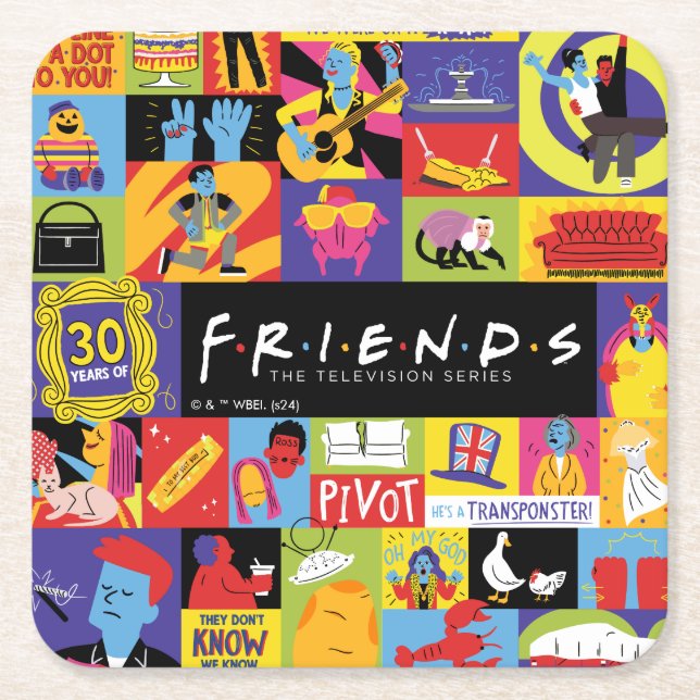 Dessous De Verre Carré Motif Iconic FRIENDS™ (Devant)