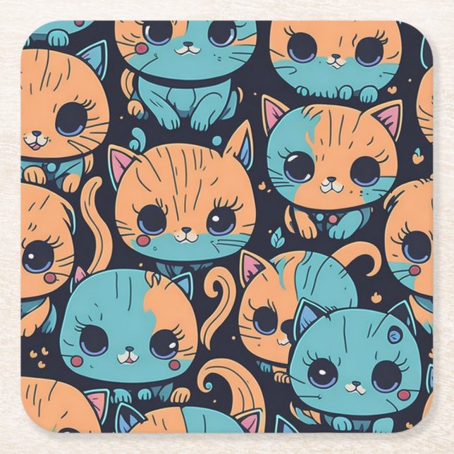 Dessous De Verre Carré Motif Kittens (Devant)
