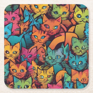 Dessous De Verre Carré Motif Kittens