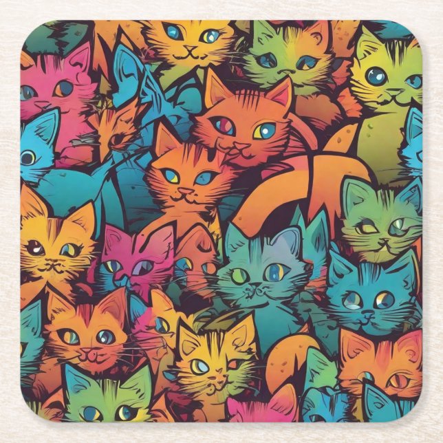 Dessous De Verre Carré Motif Kittens (Devant)
