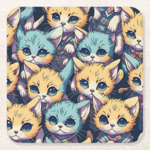 Dessous De Verre Carré Motif Kittens