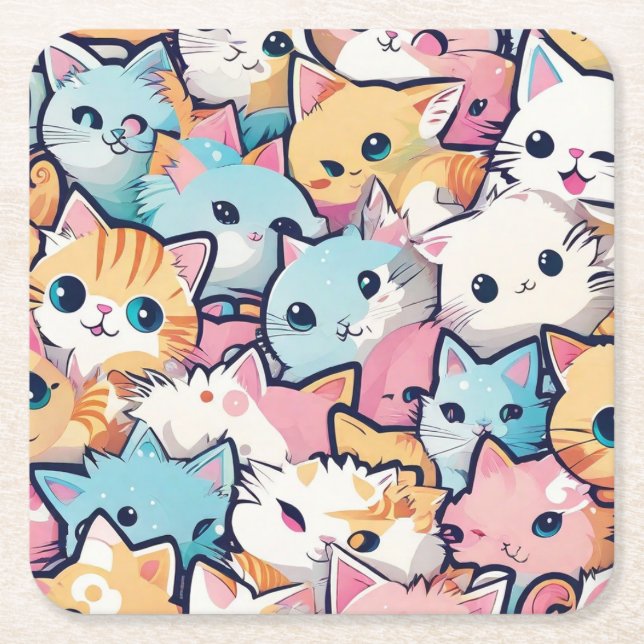 Dessous De Verre Carré Motif Kittens (Devant)