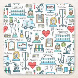 Dessous De Verre Carré Motif Médicale de conception