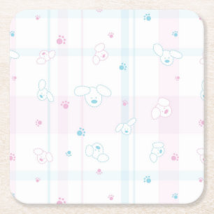 Dessous De Verre Carré Motif mignon avec des chiens