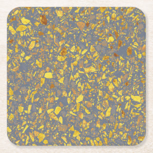 Dessous De Verre Carré Motif moderne Gold Terrazzo