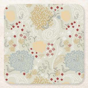 Dessous De Verre Carré motif montrant le jardin bouclé