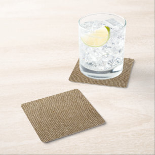Dessous De Verre Carré motif naturel de la forêt de burlap