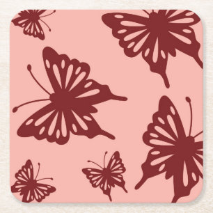 Dessous De Verre Carré motif papillon