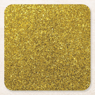 Dessous De Verre Carré Motif Parties scintillant or