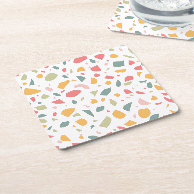 Dessous De Verre Carré Motif pastel moderne (Incliné)
