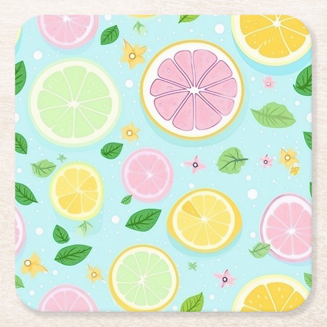 Dessous De Verre Carré Motif Pastel Orange (Devant)