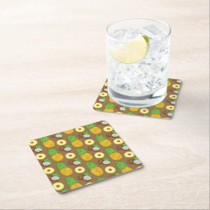 Dessous De Verre Carré motif "Pineapple Coconut Bliss"