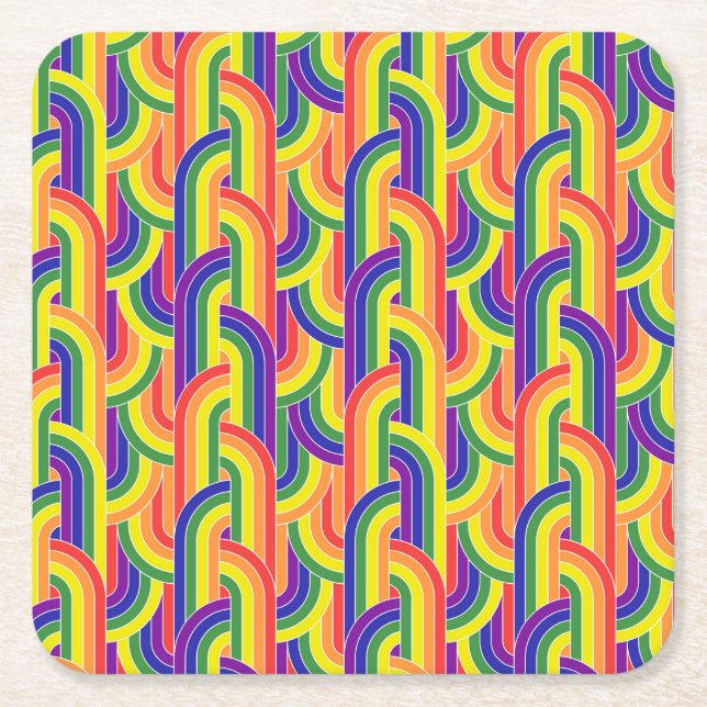 Dessous De Verre Carré Motif Rainbow moderne (Devant)