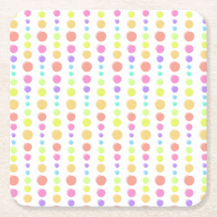 Dessous De Verre Carré Motif Rainbow Pastel Dots