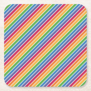 Dessous De Verre Carré Motif Rainbow Stripes
