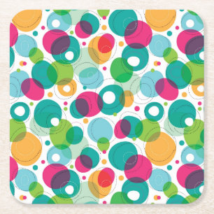 Dessous De Verre Carré Motif rond d'enfants de bulles