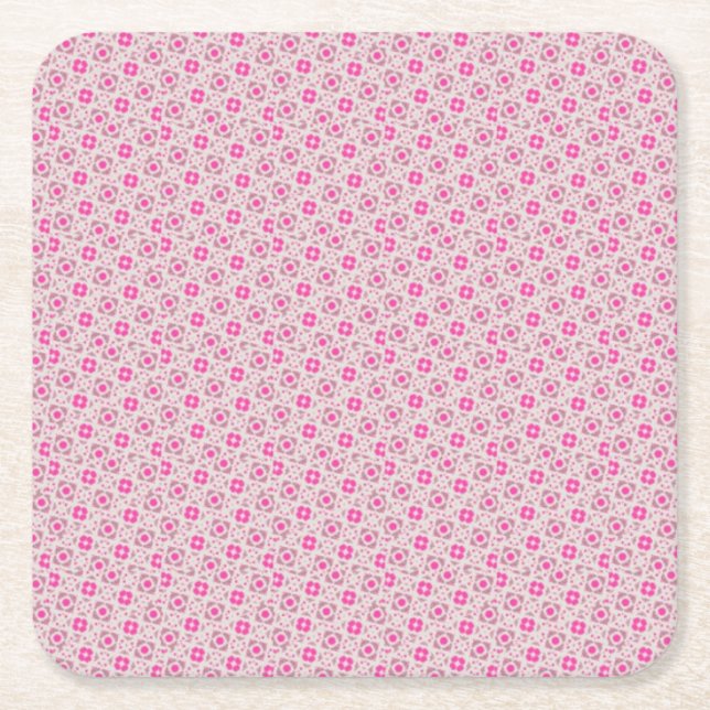 Dessous De Verre Carré Motif rose (Devant)