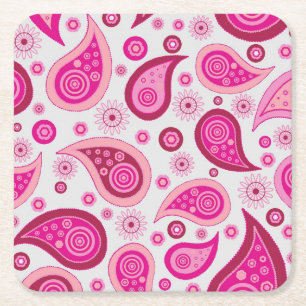 Dessous De Verre Carré Motif rose pâle