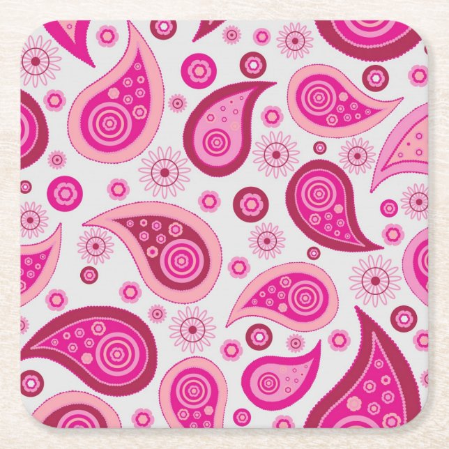 Dessous De Verre Carré Motif rose pâle (Devant)